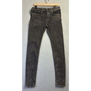 Men’s S 32 Rag & Bone Standard Issue Skinny Jeans Black Acid Wash Stretch Denim
